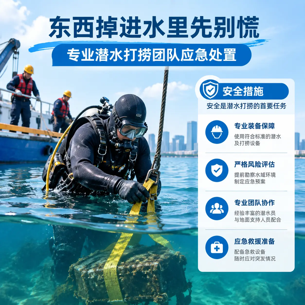 嘉定东西掉进水里先别慌，专业潜水打捞团队应急处置